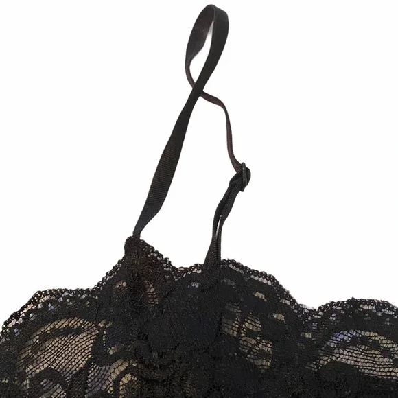 Cacama Black Camisole Tank Lace Crinkled Wrinkled Shirt Top Large Shell - Picture 6 of 8